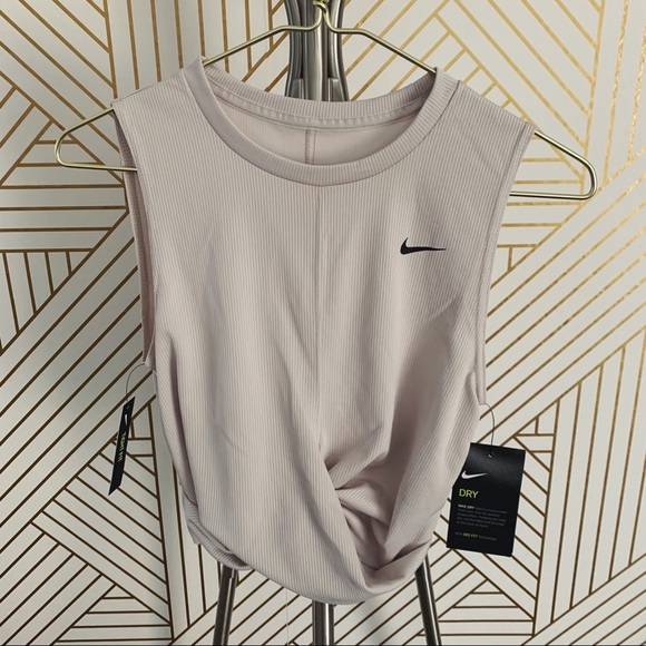 Nike Dri Fit Twist Front Cropped Tank 